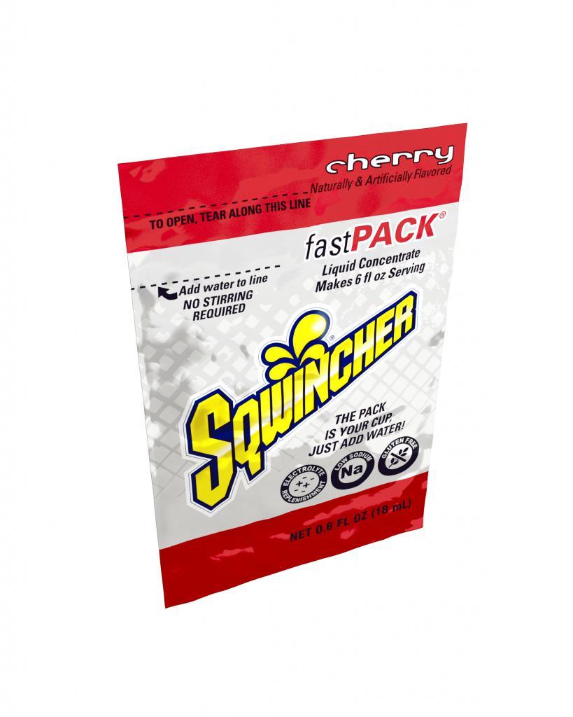 Fast Pack&reg; 159015301 FAST PACK&reg; Concentrate Hydration Single Serve Sports Drink Mix, 0.6 fl-oz Pack, 6 fl-oz Yield, Liquid Form, Cherry