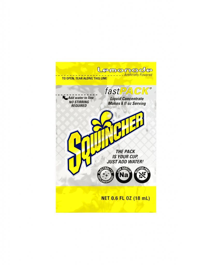 Fast Pack&reg; 159015303 FAST PACK&reg; Concentrate Hydration Single Serve Sports Drink Mix, 0.6 fl-oz Pack, 6 fl-oz Yield, Liquid Form, Lemonade