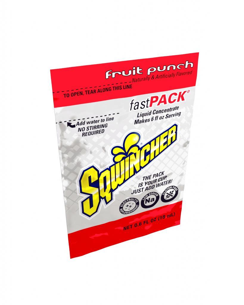 Fast Pack&reg; 159015305 FAST PACK&reg; Concentrate Hydration Single Serve Sports Drink Mix, 0.6 fl-oz Pack, 6 fl-oz Yield, Liquid Form, Fruit Punch