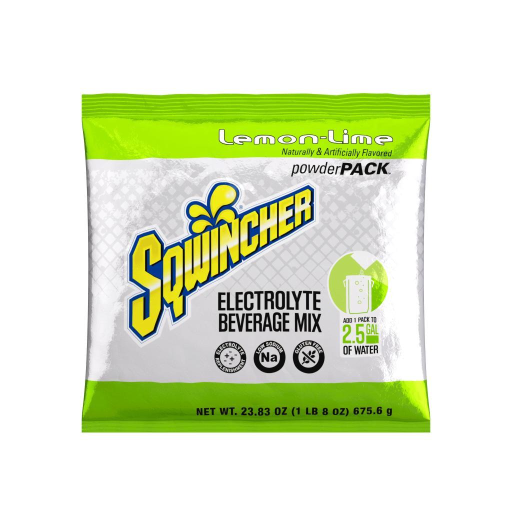 Sqwincher&reg; 159016043 PowderPack&trade; Concentrate Hydration Sports Drink Mix, 23.83 oz Pack, 2.5 gal Yield, Powder Form, Lemon Lime