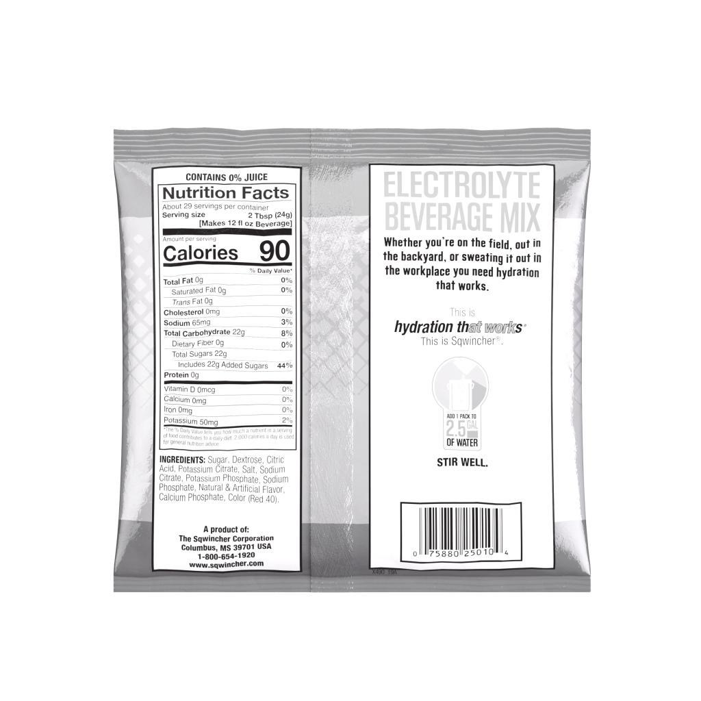 Sqwincher&reg; 159016050 PowderPack&trade; Concentrate Hydration Sports Drink Mix, 23.83 oz Pack, 2.5 gal Yield, Powder Form, Cool Citrus