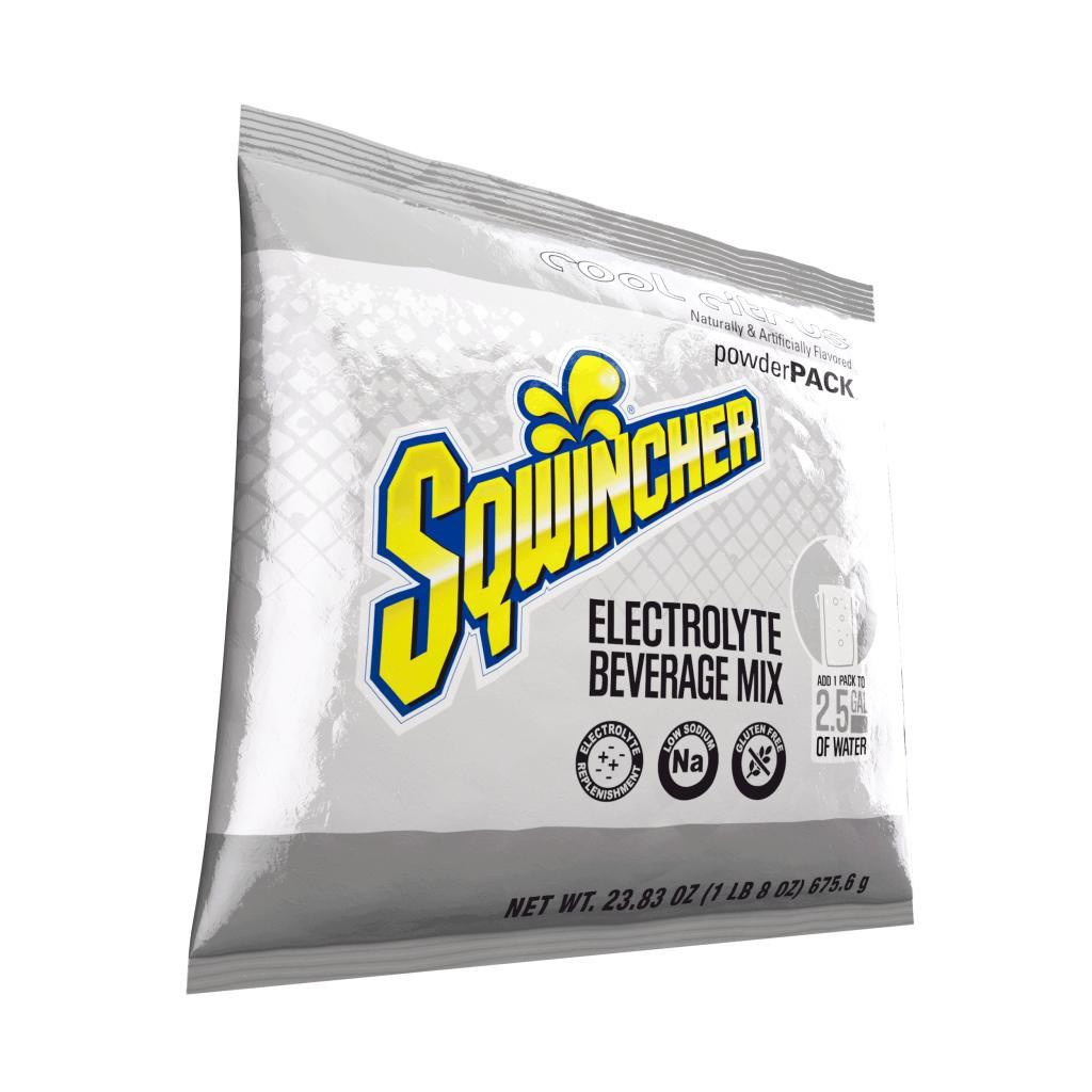 Sqwincher&reg; 159016050 PowderPack&trade; Concentrate Hydration Sports Drink Mix, 23.83 oz Pack, 2.5 gal Yield, Powder Form, Cool Citrus