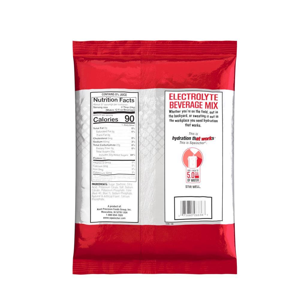 Sqwincher&reg; 159016401 PowderPack&trade; Concentrate Hydration Sports Drink Mix, 47.66 oz Pack, 5 gal Yield, Powder Form, Cherry