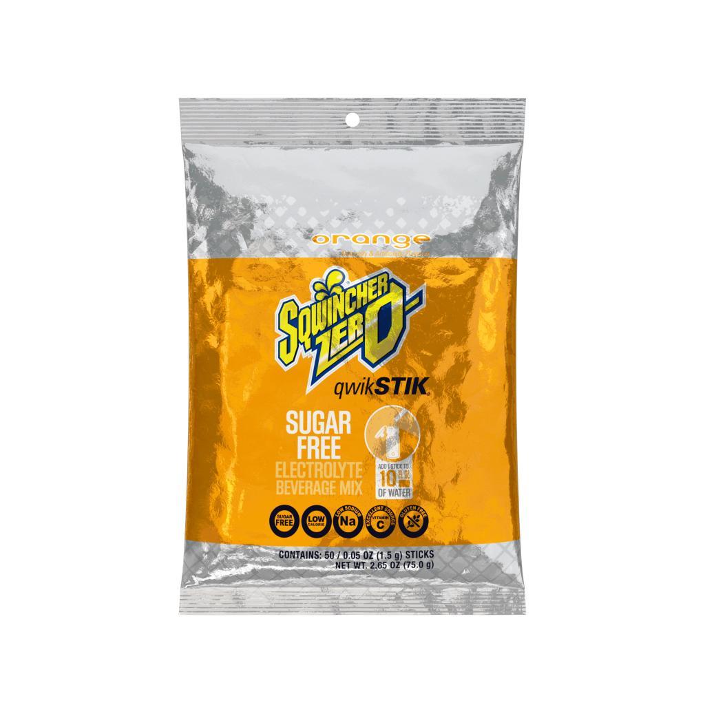 Qwik Stik&reg; ZERO159060200 Sports Drink Mix, 0.06 oz Container Pack Container, 10 oz Yield, Powder Concentrate Form, Orange
