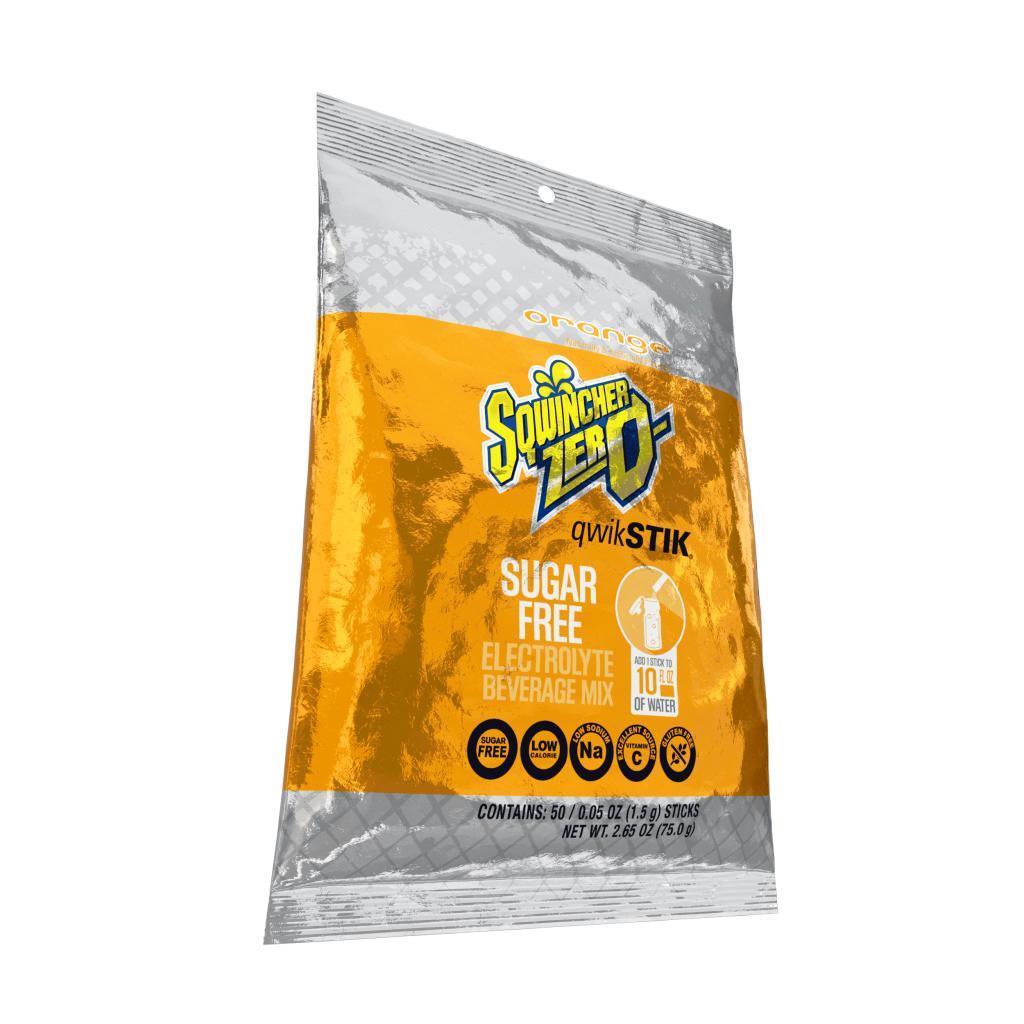 Qwik Stik&reg; ZERO159060200 Sports Drink Mix, 0.06 oz Container Pack Container, 10 oz Yield, Powder Concentrate Form, Orange