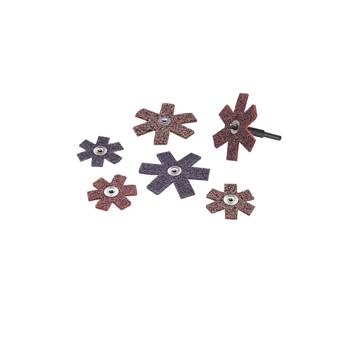 Standard Abrasives&trade; 7010310484 Eyelet Abrasive Star, 2 in Dia Star, 1/4-20 Eyelet, Very Fine Grade