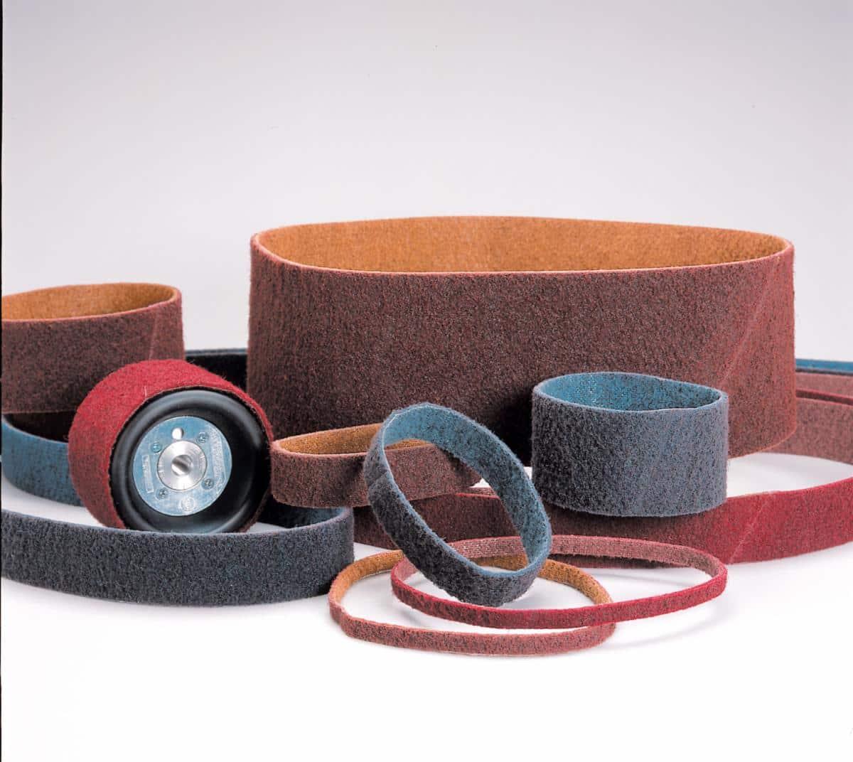 Norton&reg; Bear-Tex&reg; Rapid Prep&trade; 66623333416 Benchstand Flex Low Stretch Narrow Regular Surface Conditioning Non-Woven Abrasive Belt, 2 in W x 60 in L, Coarse Grade, Aluminum Oxide Abrasive, Brown