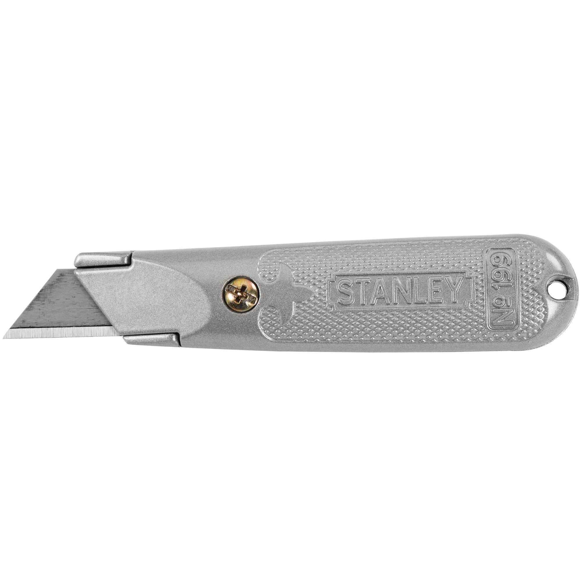 Stanley® 10-189C Safety Utility Knife, Spring Loaded/Self-Retracting Blade, 1 Blade Included, Steel Blade, 5-7/8 in OAL