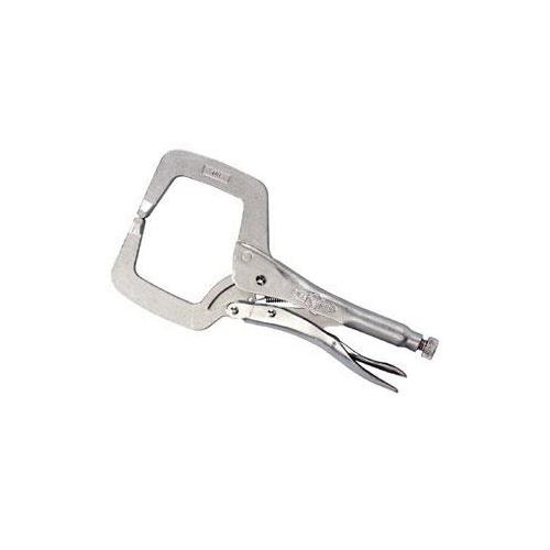 Irwin® Vise-Grip® The Original™ 25ZR 9R® Regular Locking Welding Clamp, Nickel Plated, 1-5/8 in D Throat, 2-3/4 in Jaw Opening, 9 in L Jaw, Heat Treated Alloy Steel