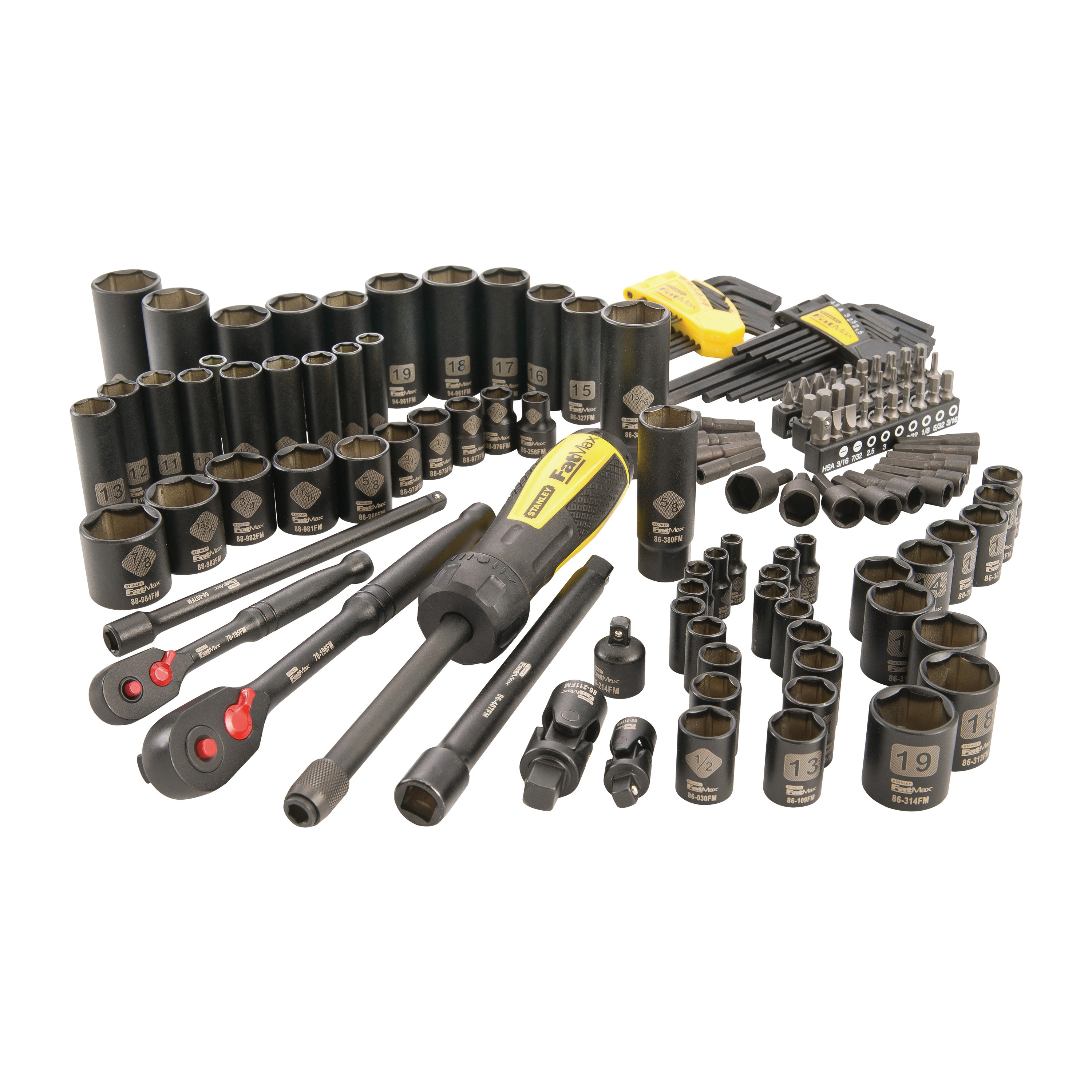 Milwaukee&reg; 48-22-9008 Ratchet and Socket Set, Case Tool Storage, 4 deg Arc Swing, 3/8 in Drive, 56 Pieces, Steel