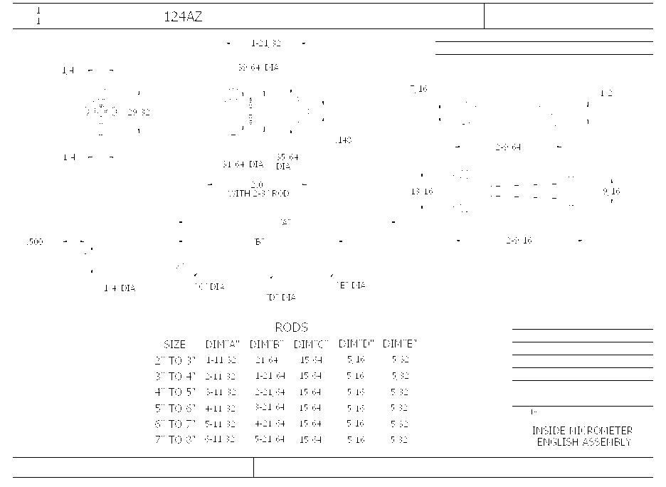 Starrett&reg; 124AZ Solid Rod Inside Micrometer Set, 2 to 8 in, Graduations: 0.001 in, Steel