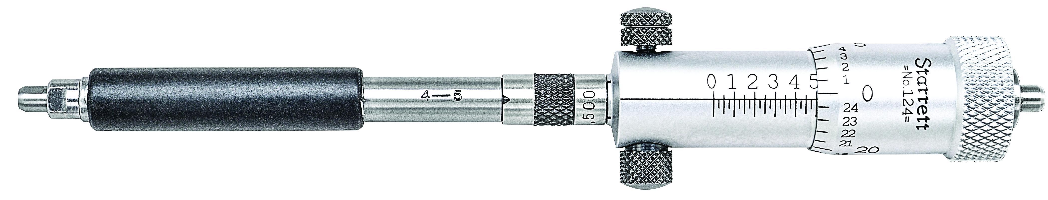 Starrett&reg; 124AZ Solid Rod Inside Micrometer Set, 2 to 8 in, Graduations: 0.001 in, Steel