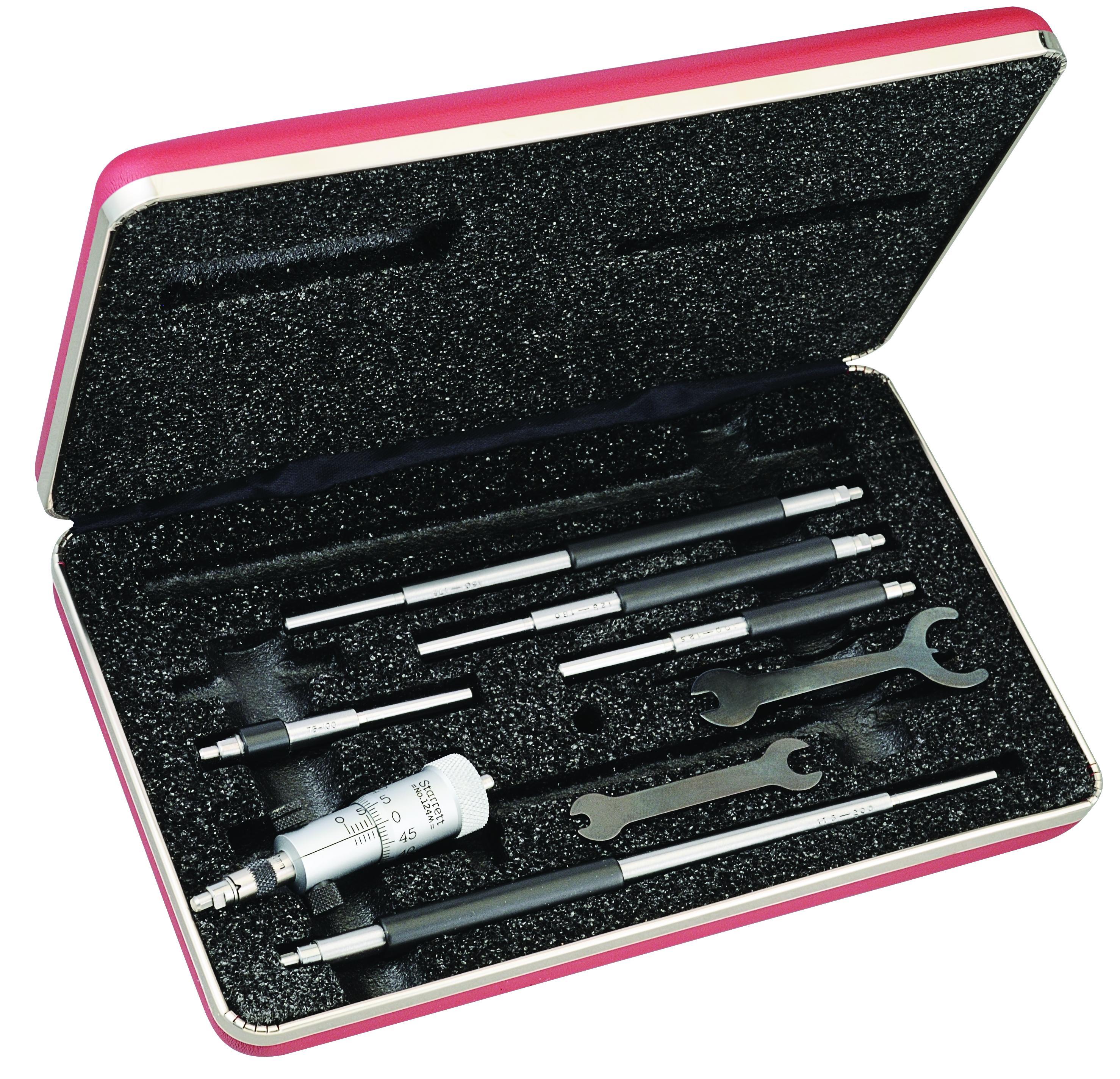 Starrett&reg; 124MAZ Solid Rod Inside Micrometer, 50 to 200 mm, Graduations: 0.01 mm