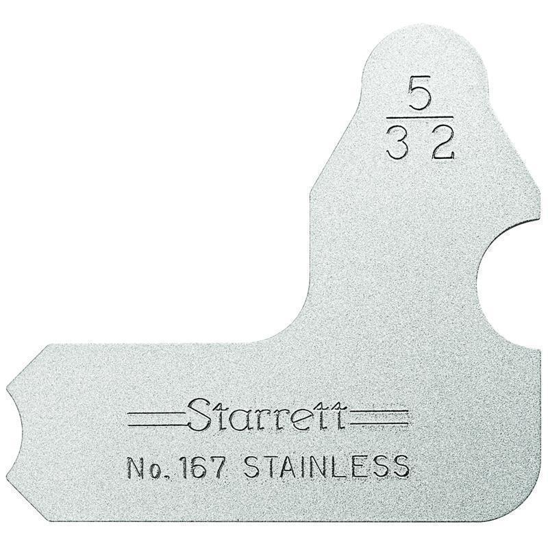 Starrett&reg; 167-5/32 Imperial Radius Gage, 5/32 in, Stainless Steel, Satin