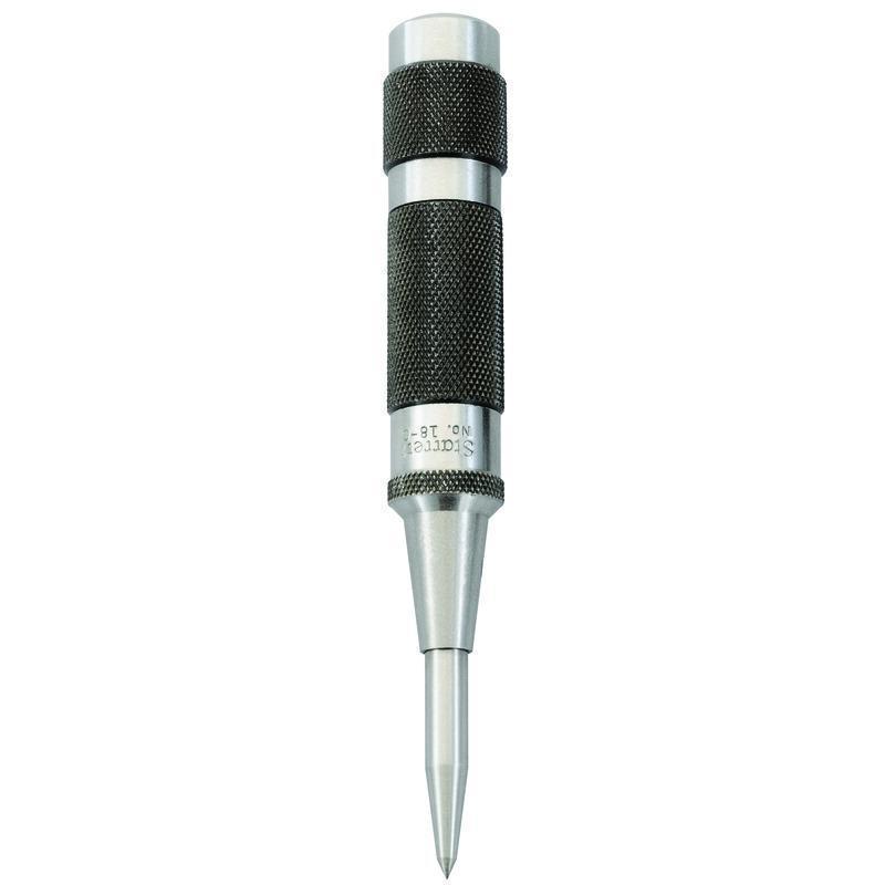 Starrett® 18AA Automatic Center Punch With Adjustable Stroke, 7/16 in Tip, 4 in OAL, Steel Tip