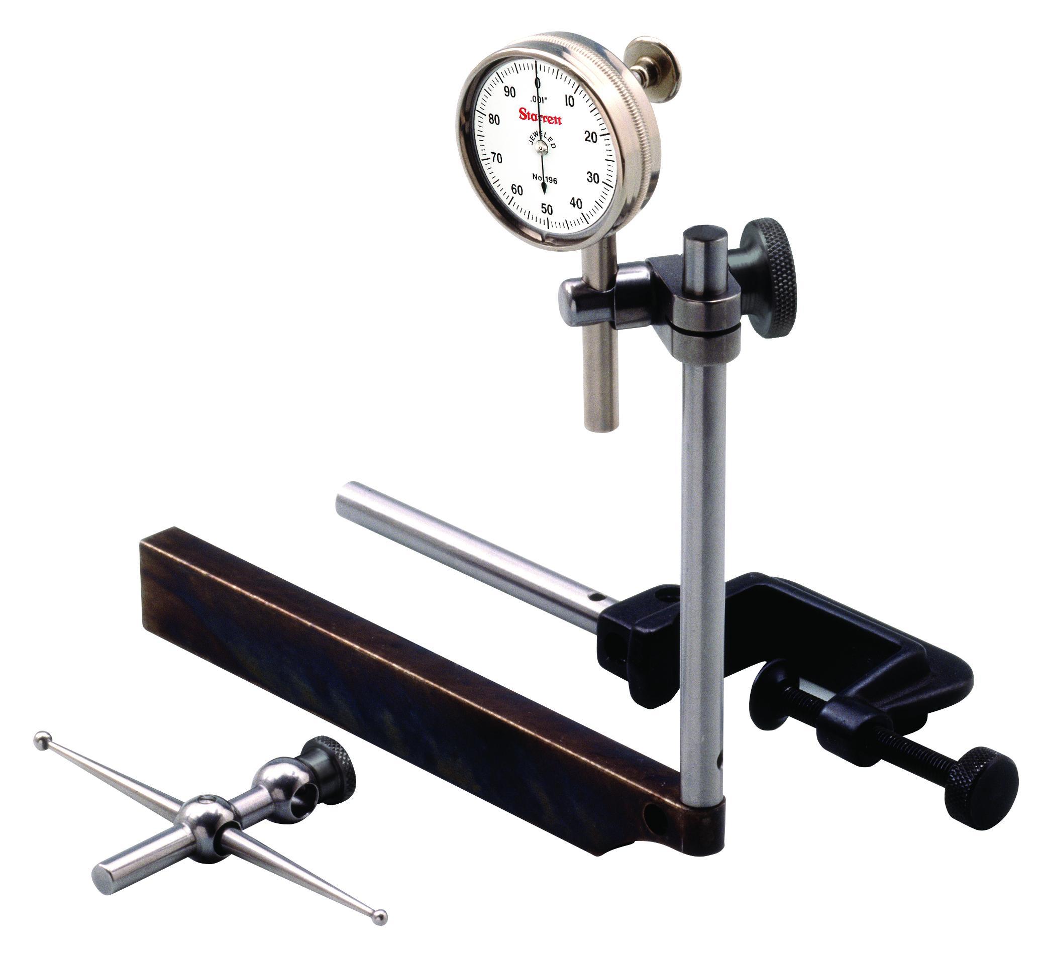 Starrett&reg; 196A1Z Universal Back Plunger Dial Indicator, 0.2 in, 0 to 100 Dial Reading, 0.001 in, 1.38 in Dial