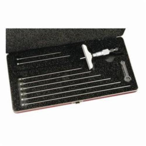 Starrett&reg; 445AZ-9RL Mechanical Depth Micrometer, 0 to 9 in, Graduations: 0.001 in, Satin Chrome