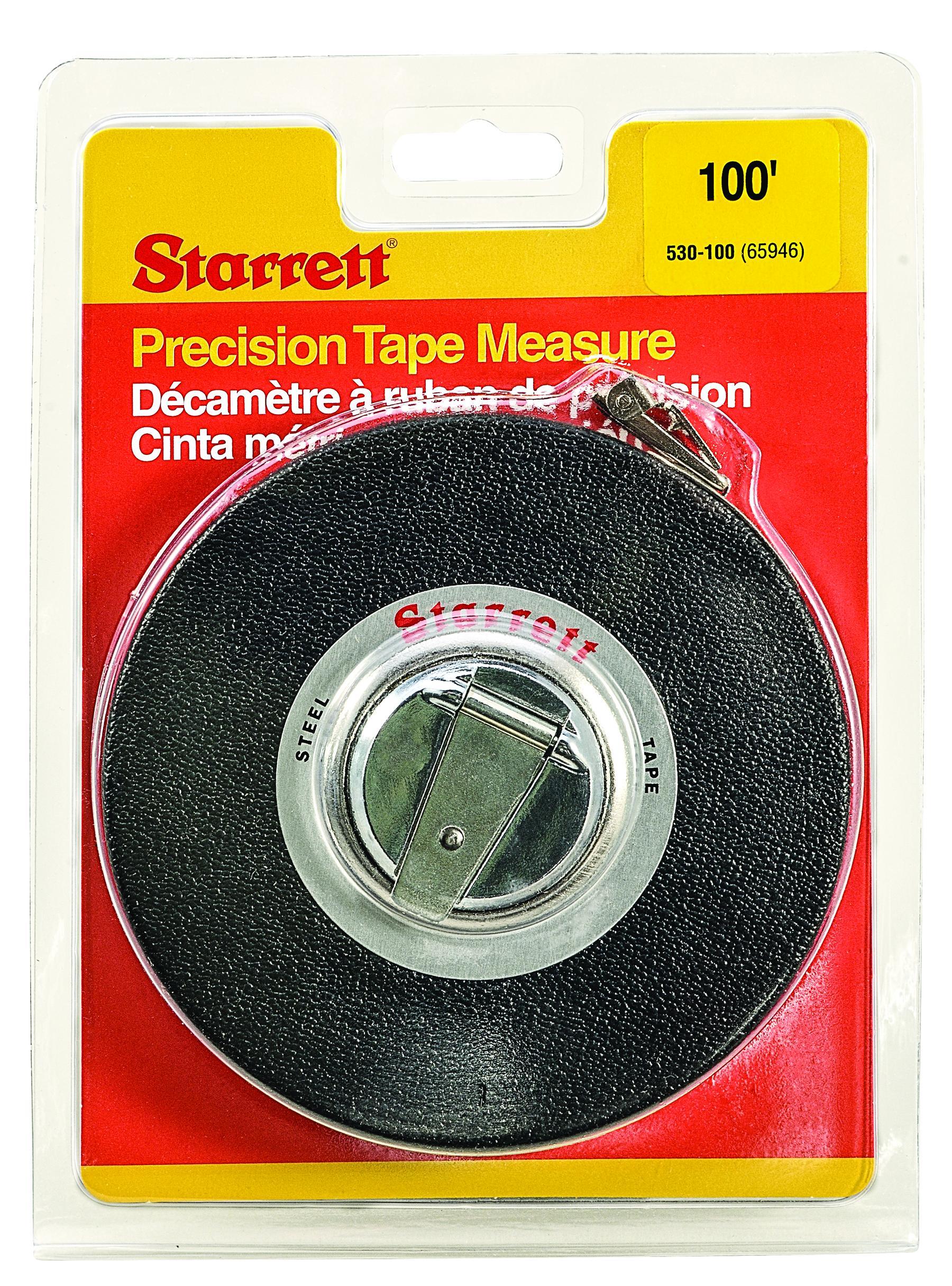 Starrett&reg; Exact&reg; 530-100 Global Series&reg; Long Measuring Tape, 100 ft L x 3/8 in W Blade, Steel Blade, Imperial Measuring System, 1/8 in Graduation