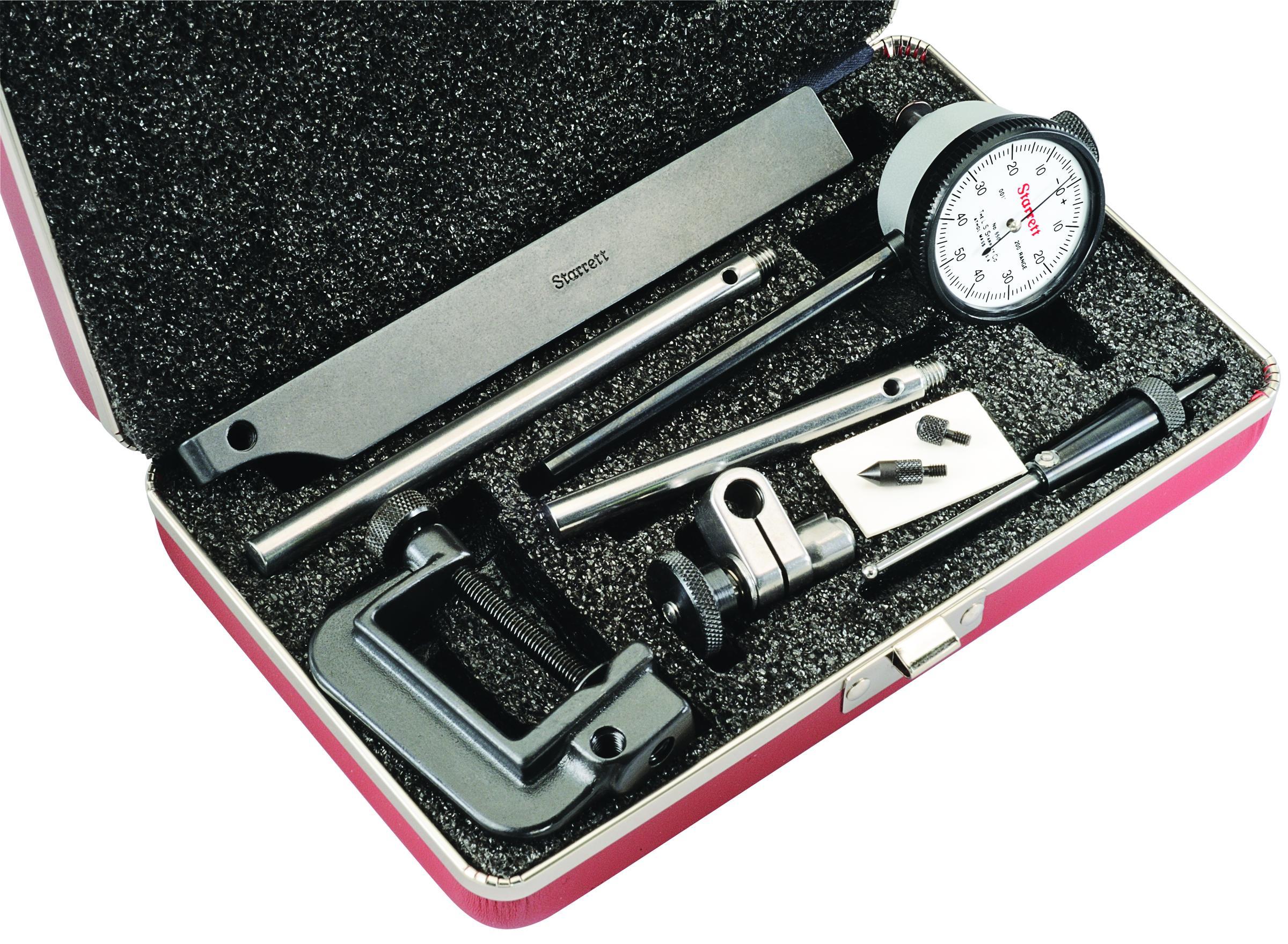 Starrett&reg; 650A5Z 650 Series Back Plunger Dial Indicator With Deep Hole Attachment, 0.2 in, 0 to 50 Dial Reading, 0.001 in, 1-11/16 in Dial