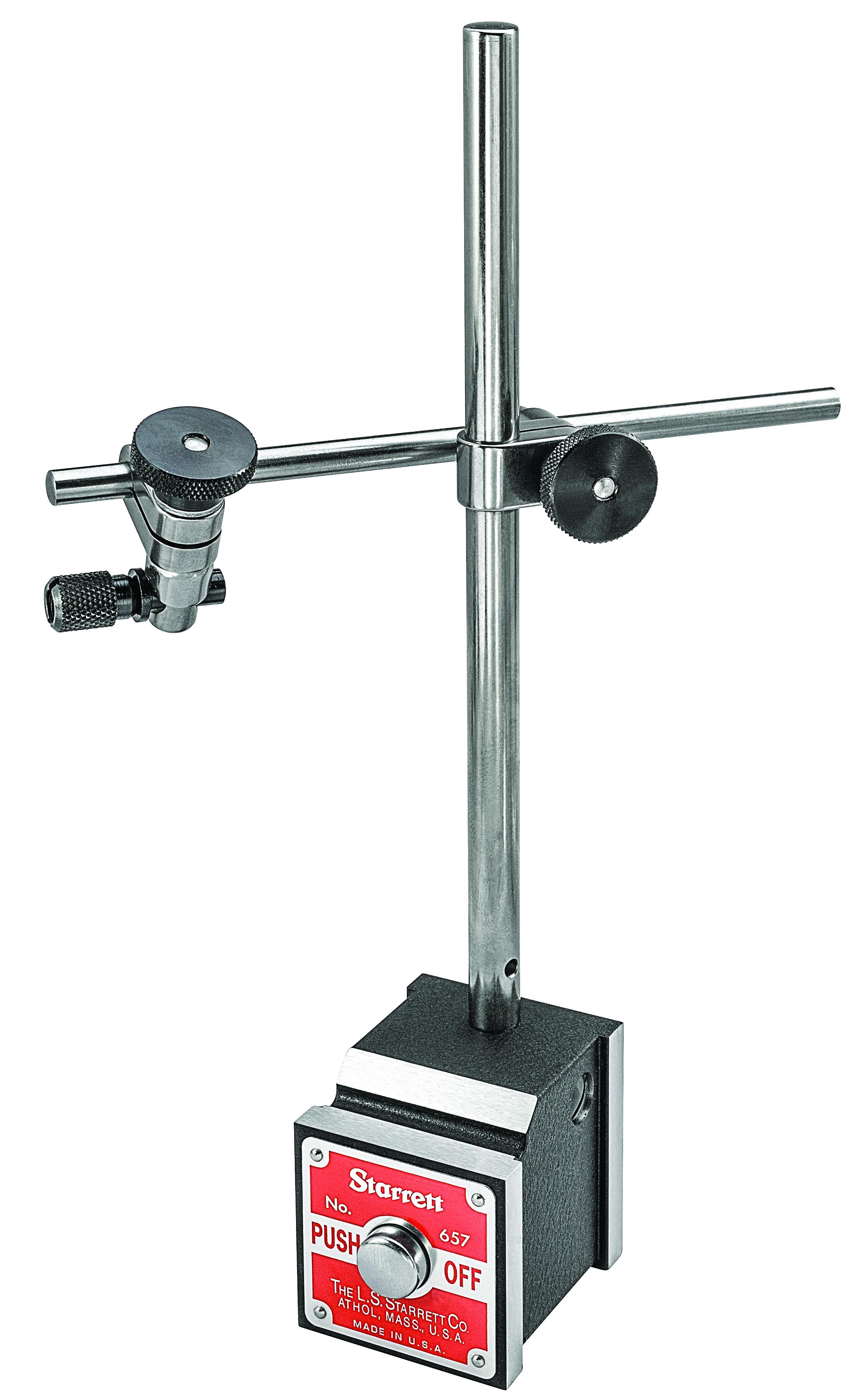 Mitutoyo 7010S Rectangular Magnetic Stand With 6 in Rod and Universal Clamp, 130 lb, 58 mm L x 50 mm W x 55 mm H Base, 232 mm OAL