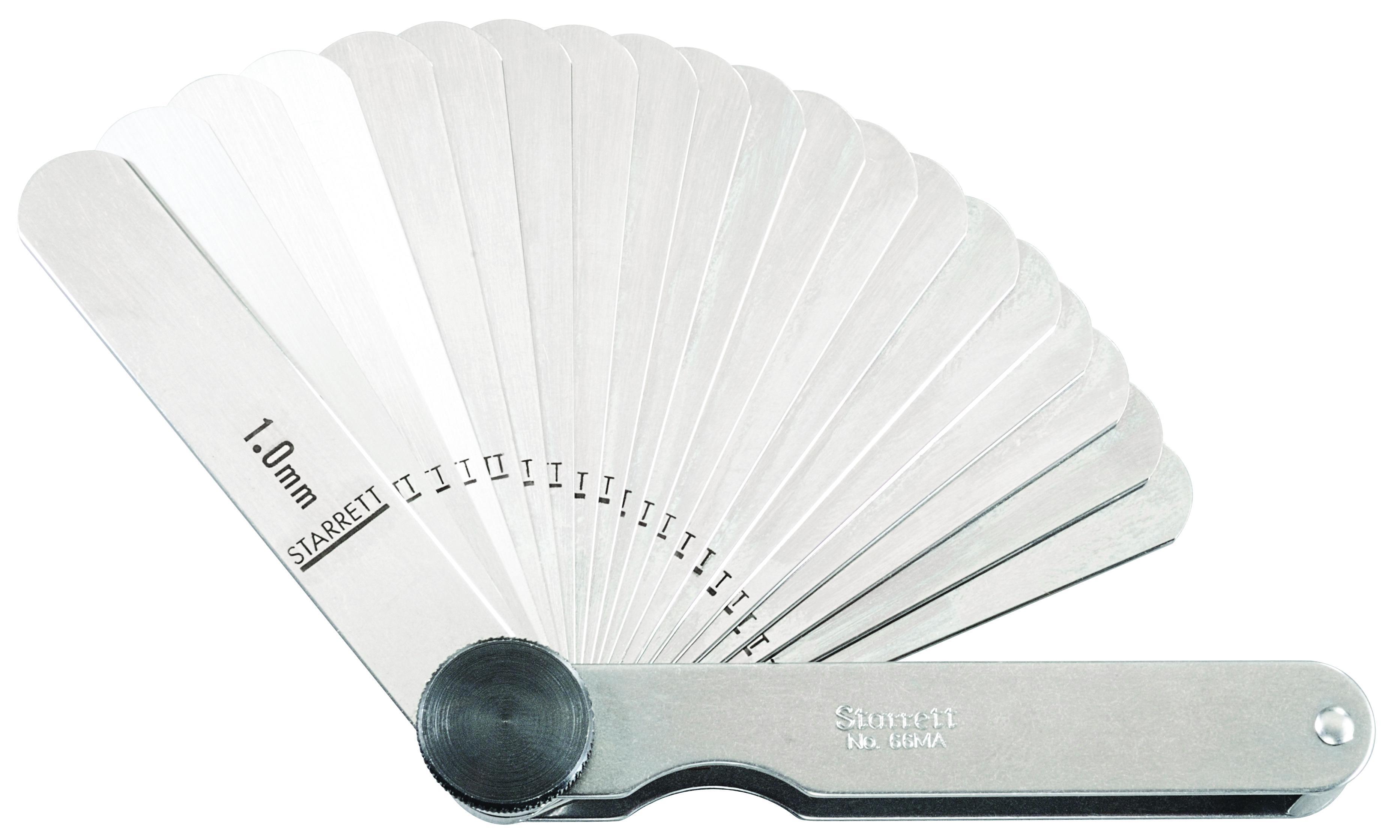 GENERAL® 230 Economy Straight Leaf Feeler Gauge, 26 Pieces, High Gauge Steel