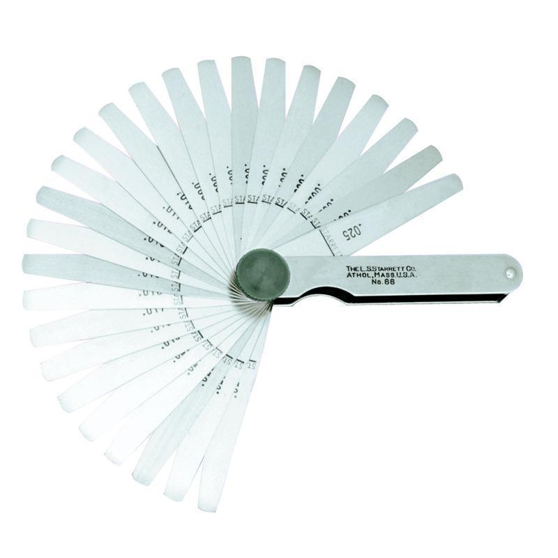 product Starrett® 667-5 Rounded End Leave Thickness Gage, 12 in L x 1/2 in W x 0.005 in THK, Tempered Steel