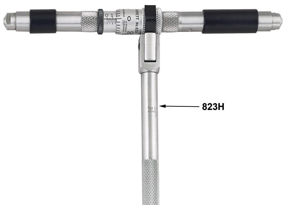 Starrett&reg; 823H Light Weight Handle, For Use With 823 Series Inside Micrometer, Steel