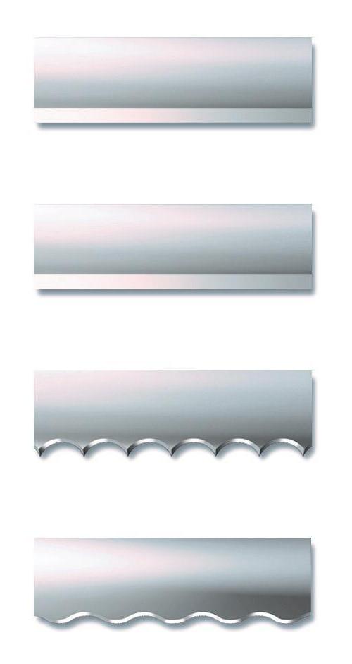Starrett&reg; 93637-100 Scallop Edge Band Knife, 3/4 in W x 0.022 in THK, 1/2 in Pitch Double Bevel Teeth, HSS Body