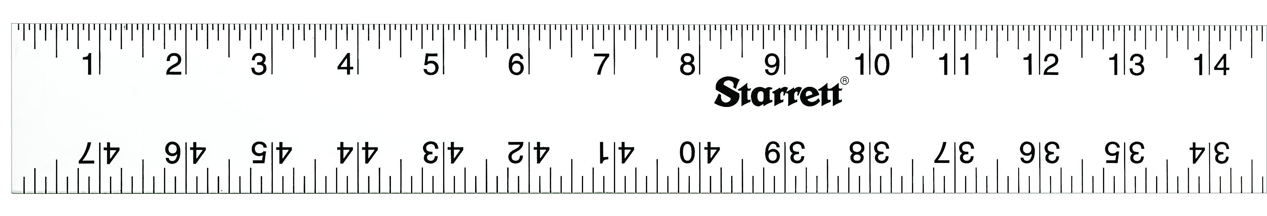 Starrett&reg; ASE-48 Global Series&reg; Straight Edge Rule, Imperial Measuring System, Graduations 1/8 in, 1/16 in, Aluminum, Anodized