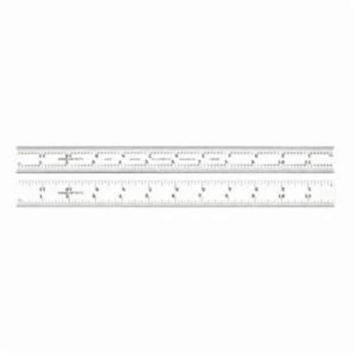 Starrett&reg; C370-12 Shrink Rule, Imperial Measuring System, Graduations 4R - 8ths, 16ths, Quick-Reading 32nds and 64ths, Tempered Spring Steel, Satin Chrome