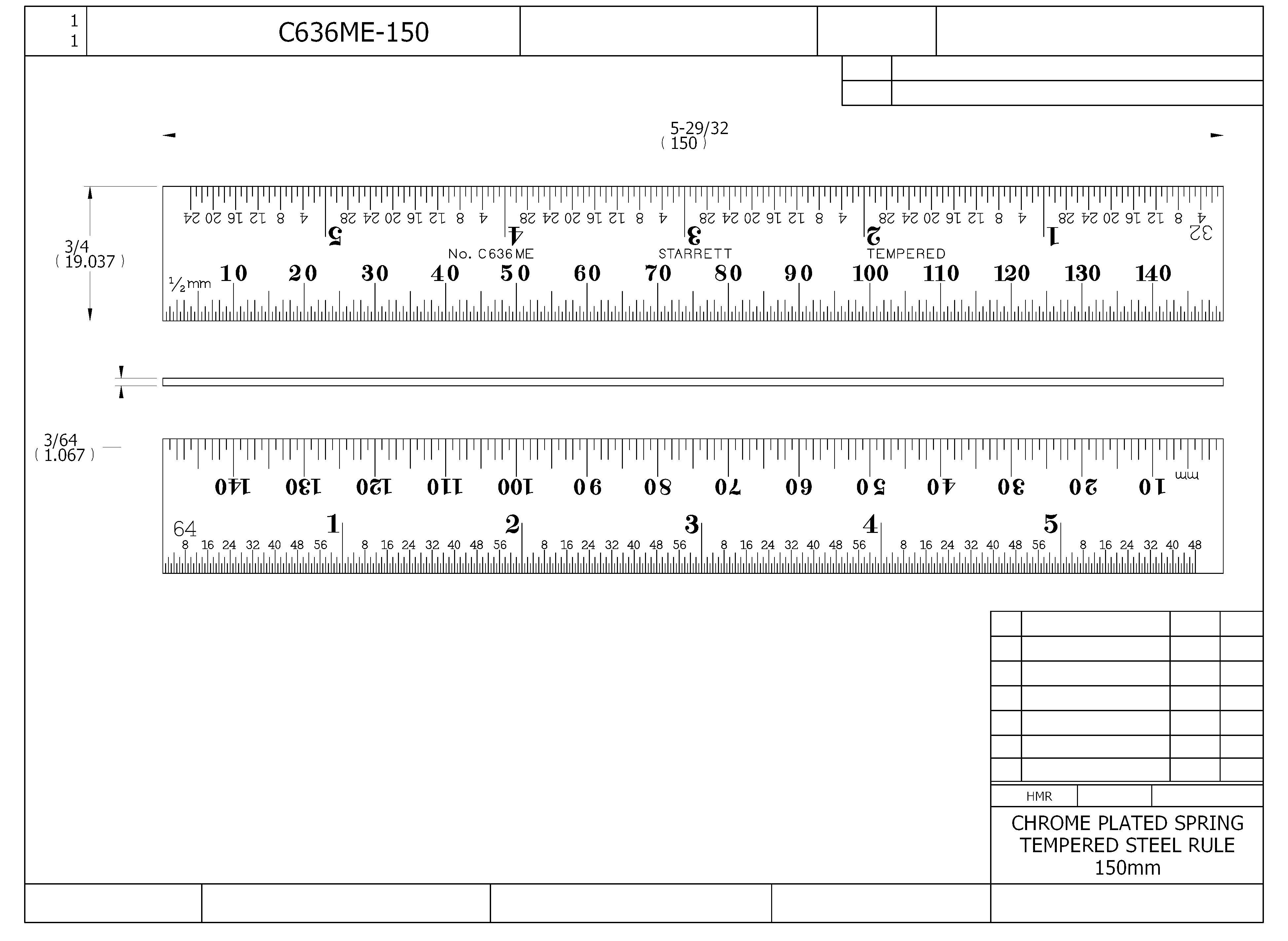 Starrett&reg; C636ME-150 STC C636ME-150