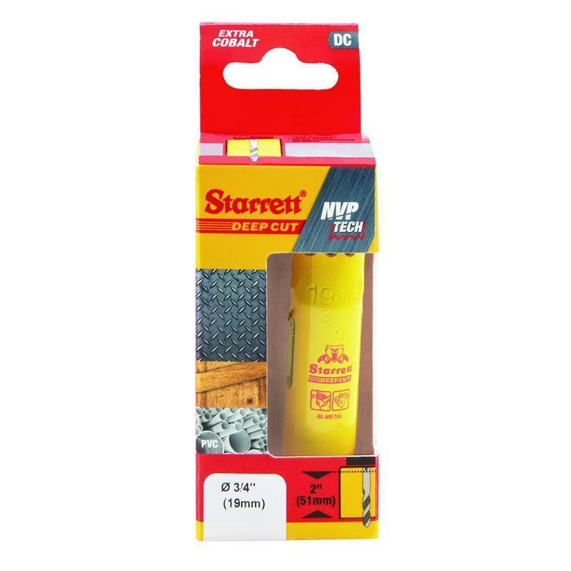 Starrett&reg; DCH0034-G Global Series&reg; Bi-Metal Deep Cut Dual Pitch Hole Saw, 3/4 in Dia, 2 in D Cutting, HSS Cutting Edge, 1/2-20 Arbor