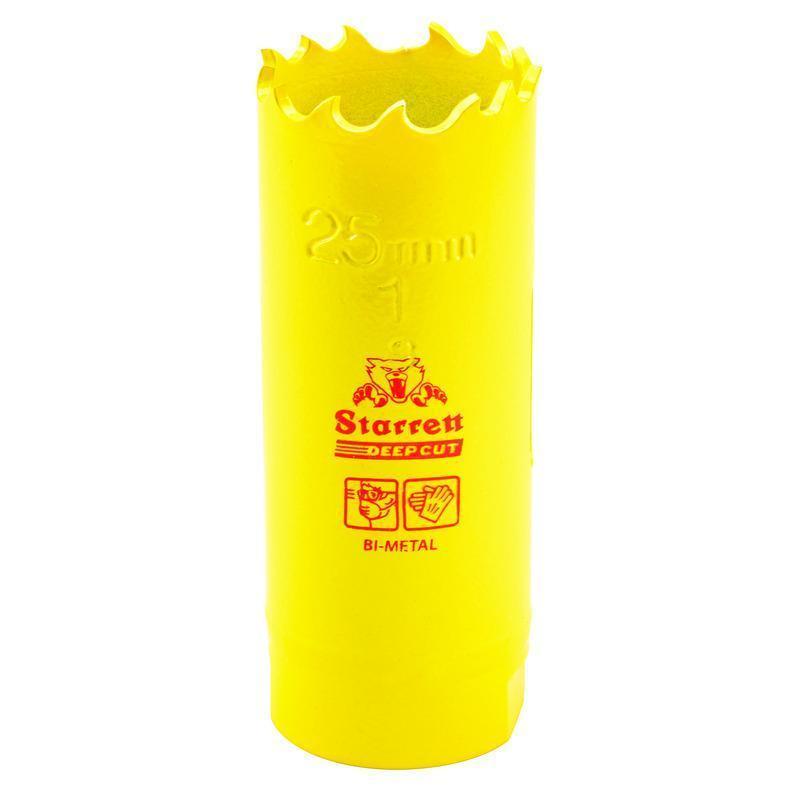 Starrett&reg; DCH0100-G Global Series&reg; Bi-Metal Deep Cut Dual Pitch Hole Saw, 1 in Dia, 2 in D Cutting, HSS Cutting Edge, 1/2-20 Arbor