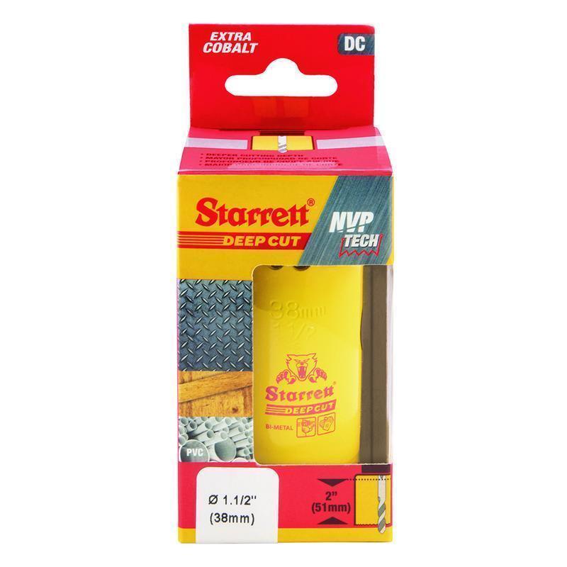 Starrett&reg; DCH0112-G Global Series&reg; Bi-Metal Deep Cut Dual Pitch Hole Saw, 1-1/2 in Dia, 2 in D Cutting, HSS Cutting Edge, 5/8-18 Arbor