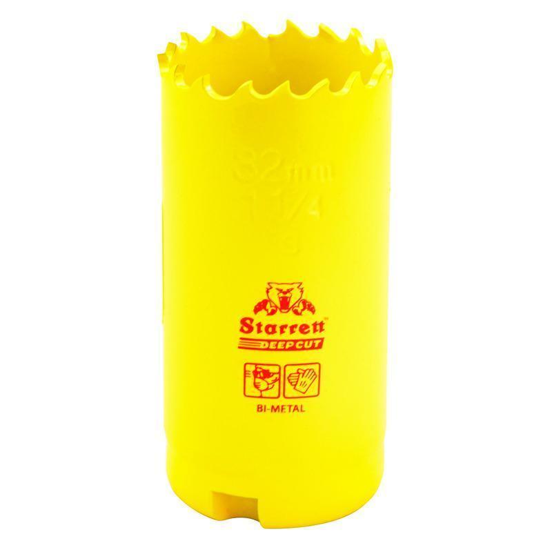 Starrett&reg; DCH0114-G Global Series&reg; Bi-Metal Deep Cut Dual Pitch Hole Saw, 1-1/4 in Dia, 2 in D Cutting, HSS Cutting Edge, 5/8-18 Arbor