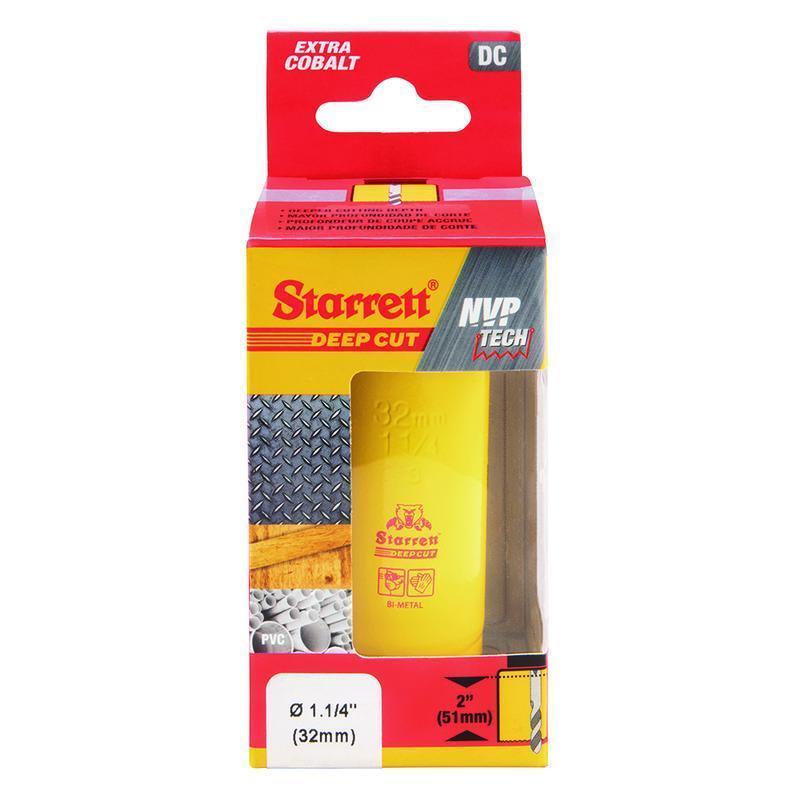 Starrett&reg; DCH0114-G Global Series&reg; Bi-Metal Deep Cut Dual Pitch Hole Saw, 1-1/4 in Dia, 2 in D Cutting, HSS Cutting Edge, 5/8-18 Arbor