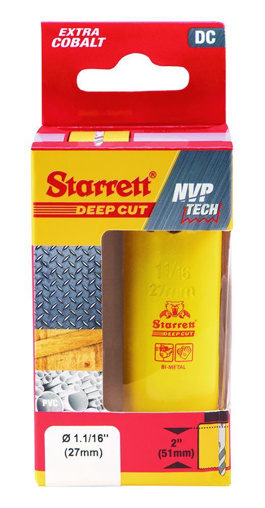 Starrett&reg; DCH0116-G Global Series&reg; Bi-Metal Deep Cut Dual Pitch Hole Saw, 1-1/16 in Dia, 2 in D Cutting, HSS Cutting Edge, 1/2-20 Arbor