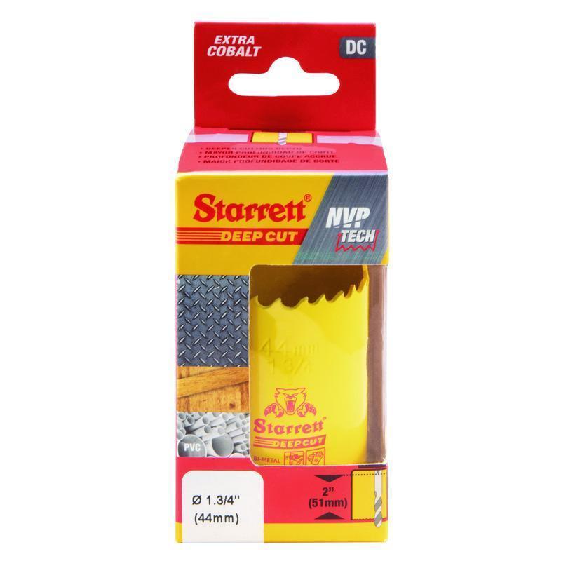 Starrett&reg; DCH0134-G Global Series&reg; Bi-Metal Deep Cut Dual Pitch Hole Saw, 1-3/4 in Dia, 2 in D Cutting, HSS Cutting Edge, 5/8-18 Arbor