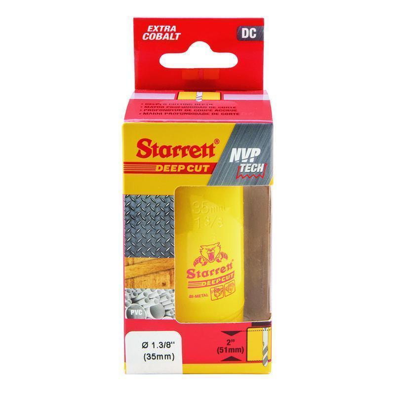 Starrett&reg; DCH0138-G Global Series&reg; Bi-Metal Deep Cut Dual Pitch Hole Saw, 1-3/8 in Dia, 2 in D Cutting, HSS Cutting Edge, 5/8-18 Arbor