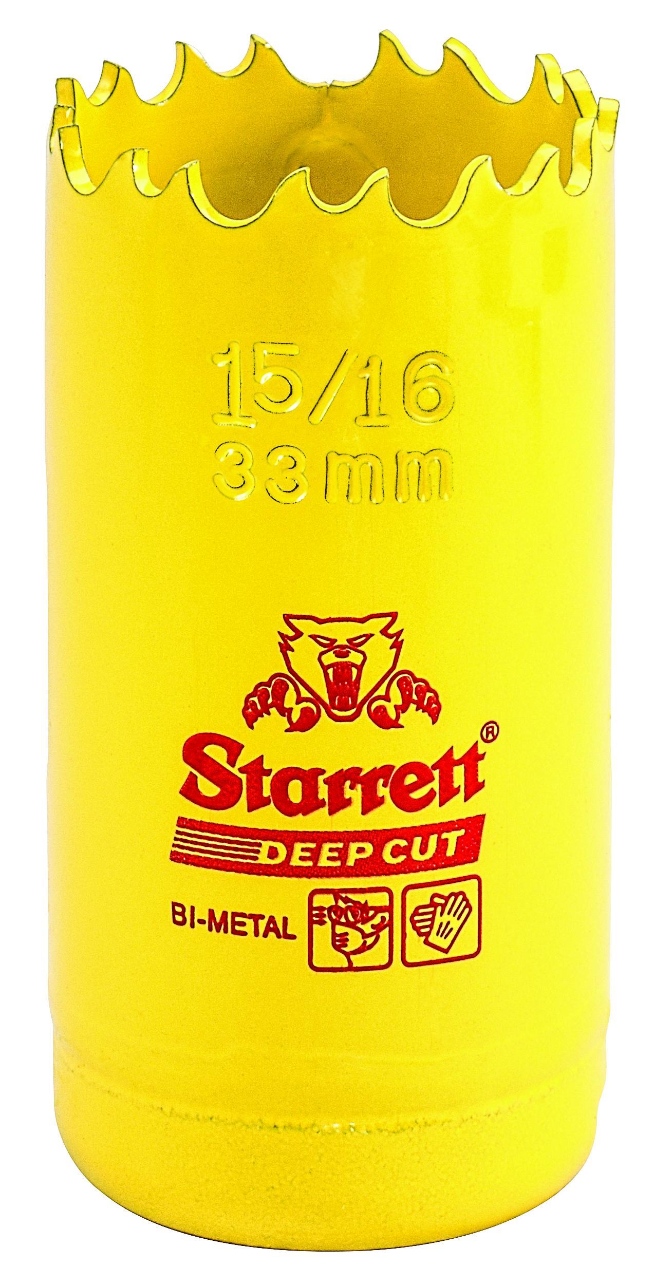 Starrett&reg; DCH0156-G Global Series&reg; Bi-Metal Deep Cut Dual Pitch Hole Saw, 1-5/16 in Dia, 2 in D Cutting, HSS Cutting Edge, 5/8-18 Arbor