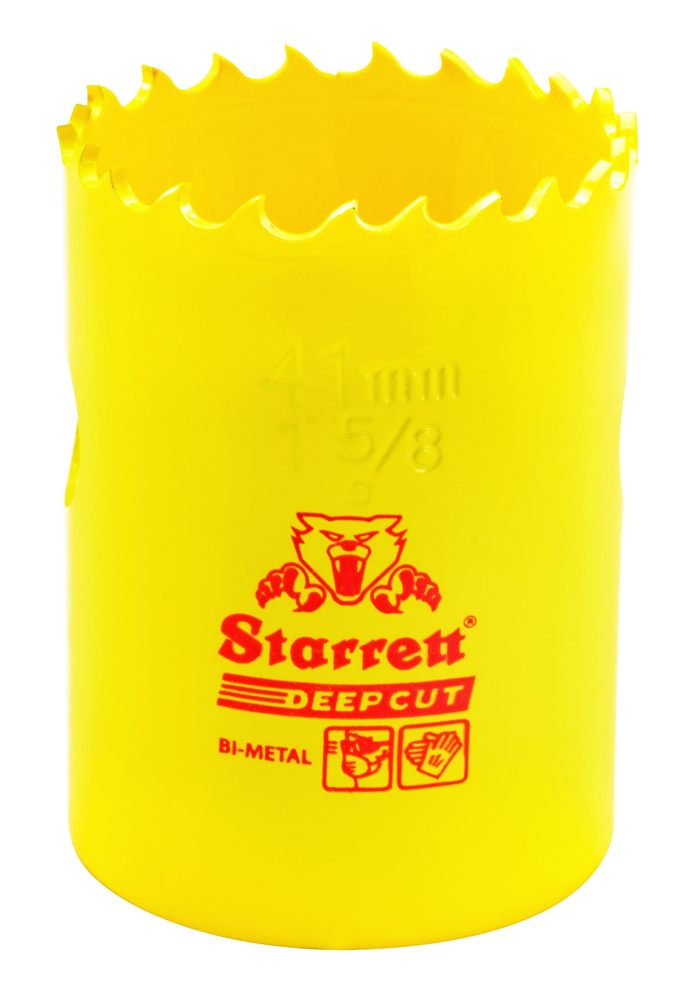 Starrett&reg; DCH0158-G Global Series&reg; Bi-Metal Deep Cut Dual Pitch Hole Saw, 1-5/8 in Dia, 2 in D Cutting, HSS Cutting Edge, 5/8-18 Arbor