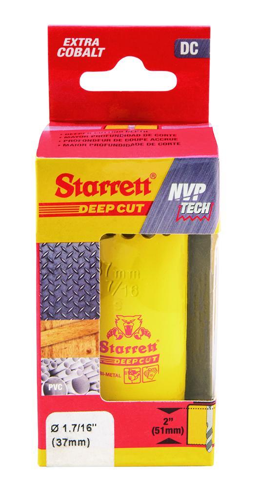 Starrett&reg; DCH0176-G Global Series&reg; Bi-Metal Deep Cut Dual Pitch Hole Saw, 1-7/16 in Dia, 2 in D Cutting, HSS Cutting Edge, 5/8-18 Arbor