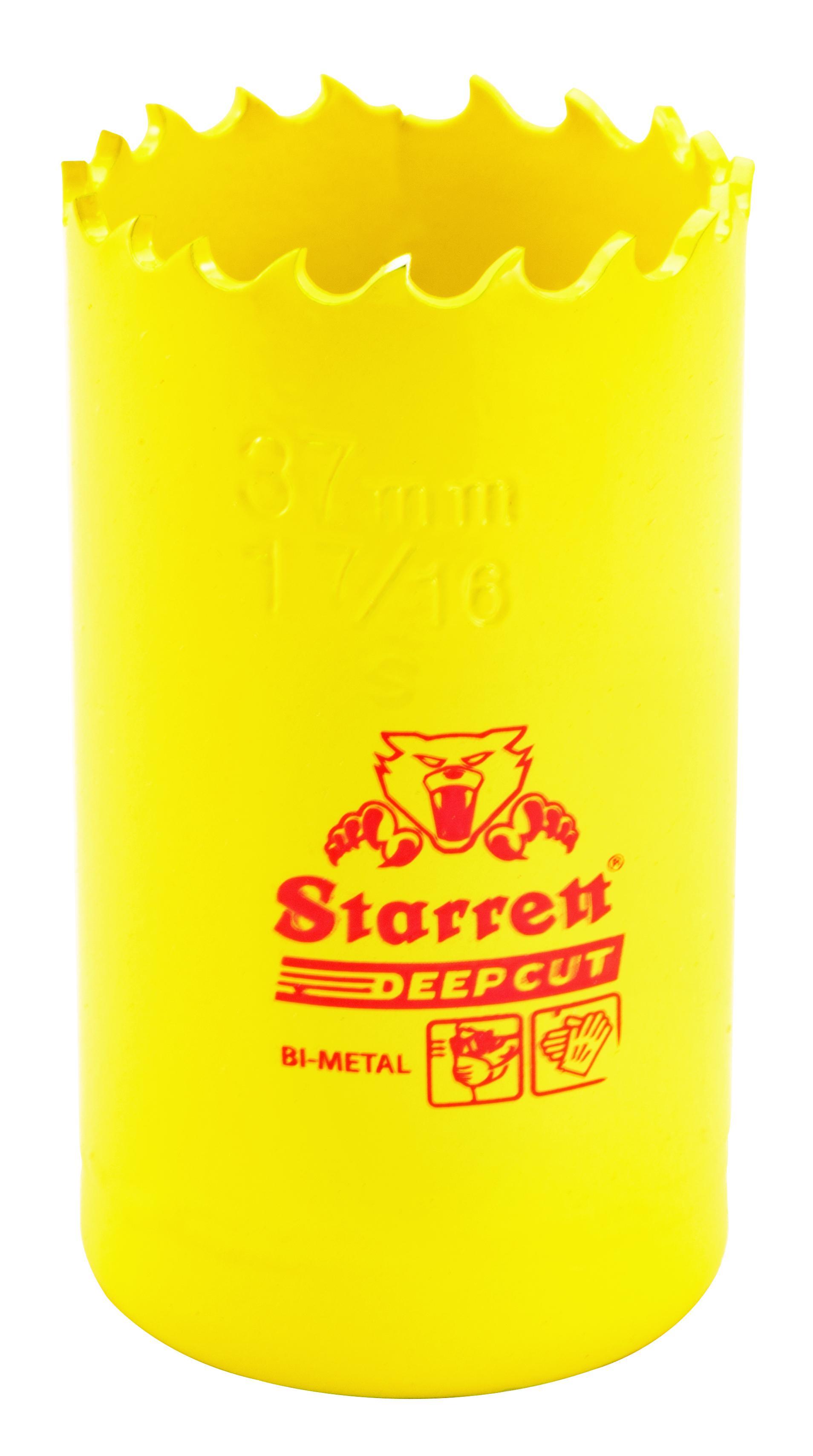 Starrett&reg; DCH0176-G Global Series&reg; Bi-Metal Deep Cut Dual Pitch Hole Saw, 1-7/16 in Dia, 2 in D Cutting, HSS Cutting Edge, 5/8-18 Arbor