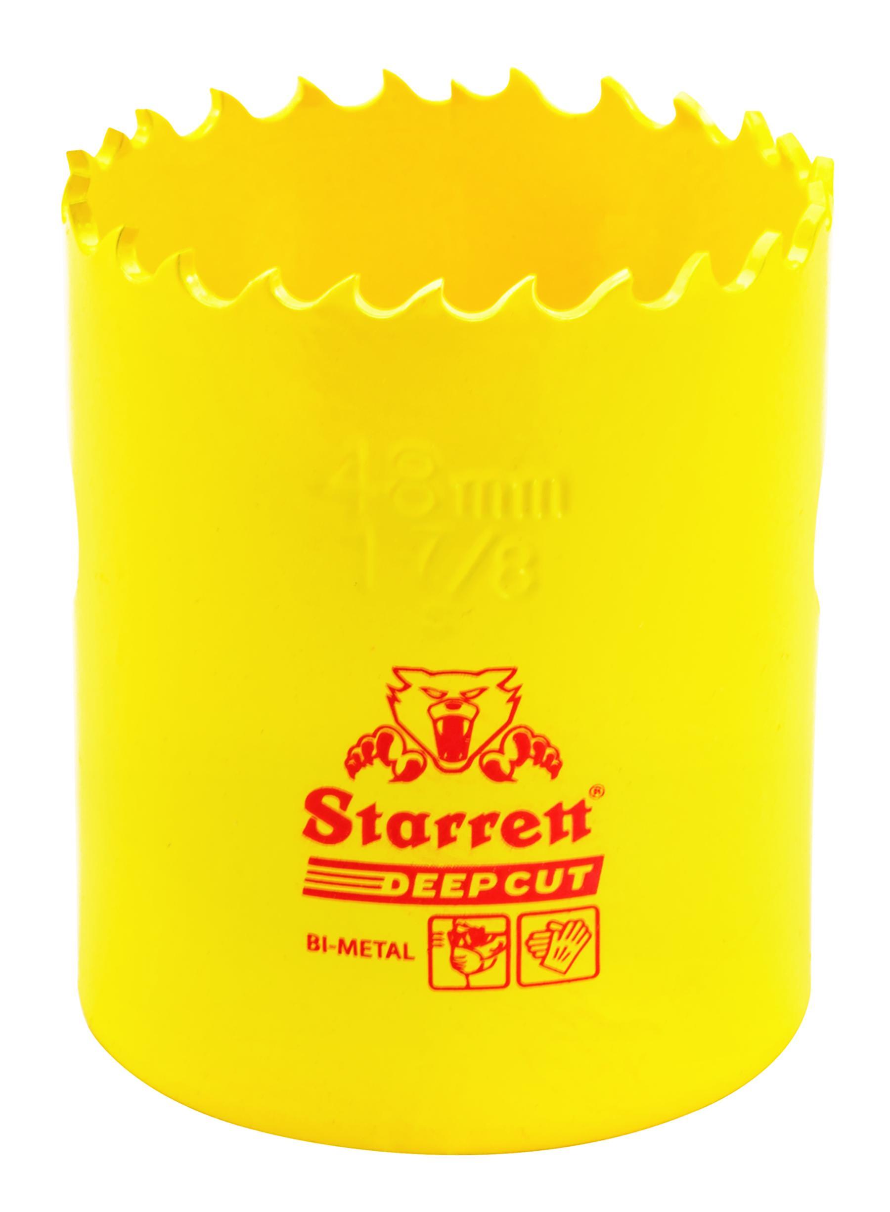 Starrett&reg; DCH0178-G Global Series&reg; Bi-Metal Deep Cut Dual Pitch Hole Saw, 1-7/8 in Dia, 2 in D Cutting, HSS Cutting Edge, 5/8-18 Arbor