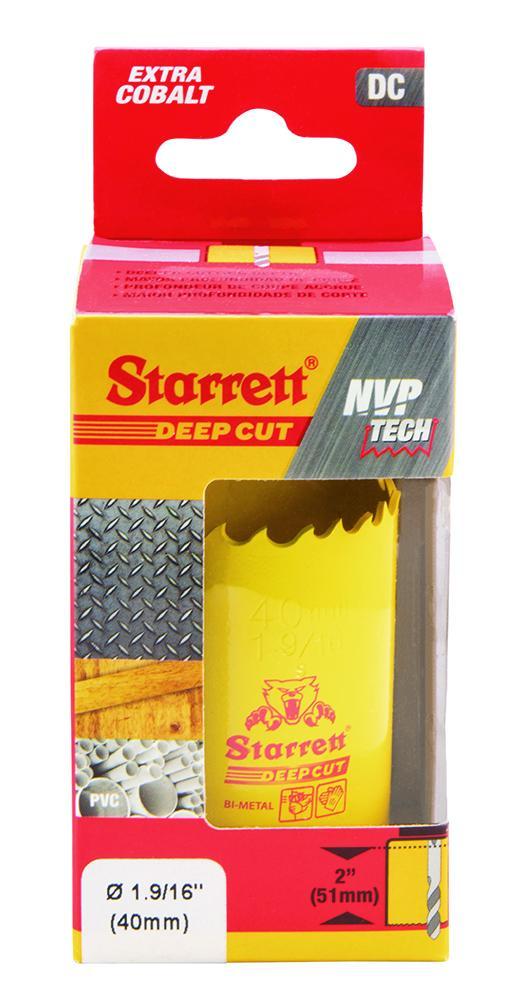 Starrett&reg; DCH0196-G Global Series&reg; Bi-Metal Deep Cut Dual Pitch Hole Saw, 1-9/16 in Dia, 2 in D Cutting, HSS Cutting Edge, 5/8-18 Arbor