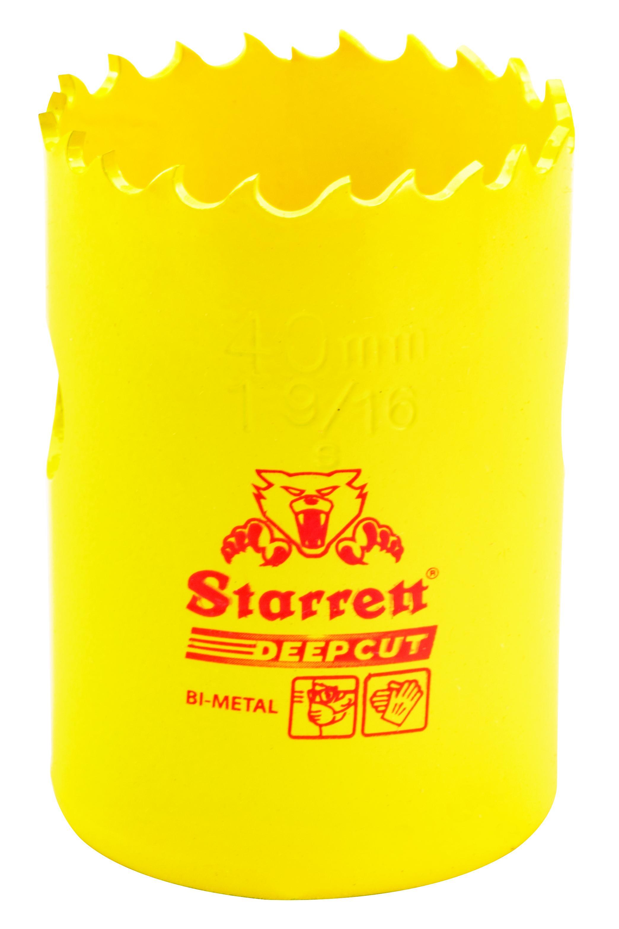 Starrett&reg; DCH0196-G Global Series&reg; Bi-Metal Deep Cut Dual Pitch Hole Saw, 1-9/16 in Dia, 2 in D Cutting, HSS Cutting Edge, 5/8-18 Arbor