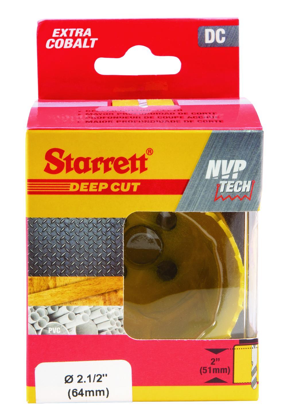 Starrett&reg; DCH0212-G Global Series&reg; Bi-Metal Deep Cut Dual Pitch Hole Saw, 2-1/2 in Dia, 2 in D Cutting, HSS Cutting Edge, 5/8-18 Arbor