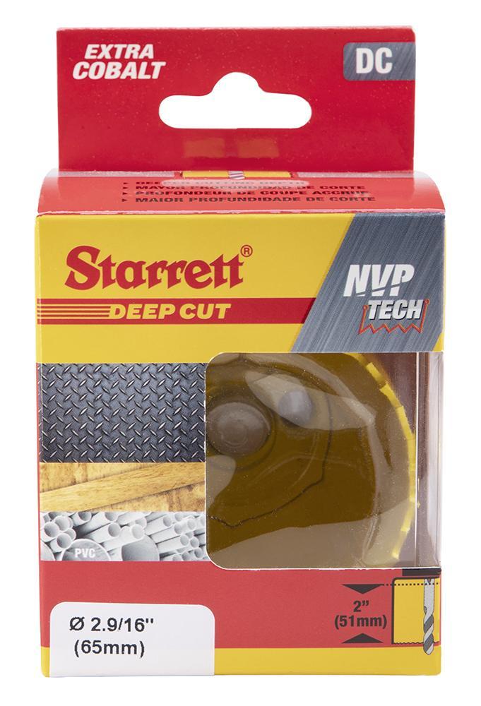 Starrett&reg; DCH0296-G Global Series&reg; Bi-Metal Deep Cut Dual Pitch Hole Saw, 2-9/16 in Dia, 2 in D Cutting, HSS Cutting Edge, 5/8-18 Arbor