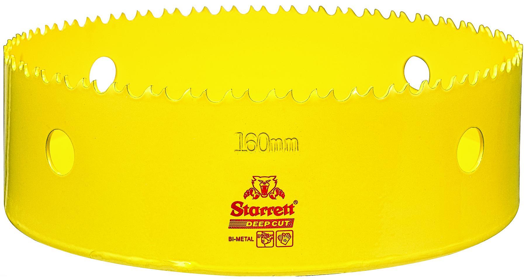 Starrett&reg; DCH160M-G Global Series&reg; Bi-Metal Deep Cut Dual Pitch Hole Saw, 160 mm Dia, 2 in D Cutting, HSS Cutting Edge, 5/8-18 Arbor