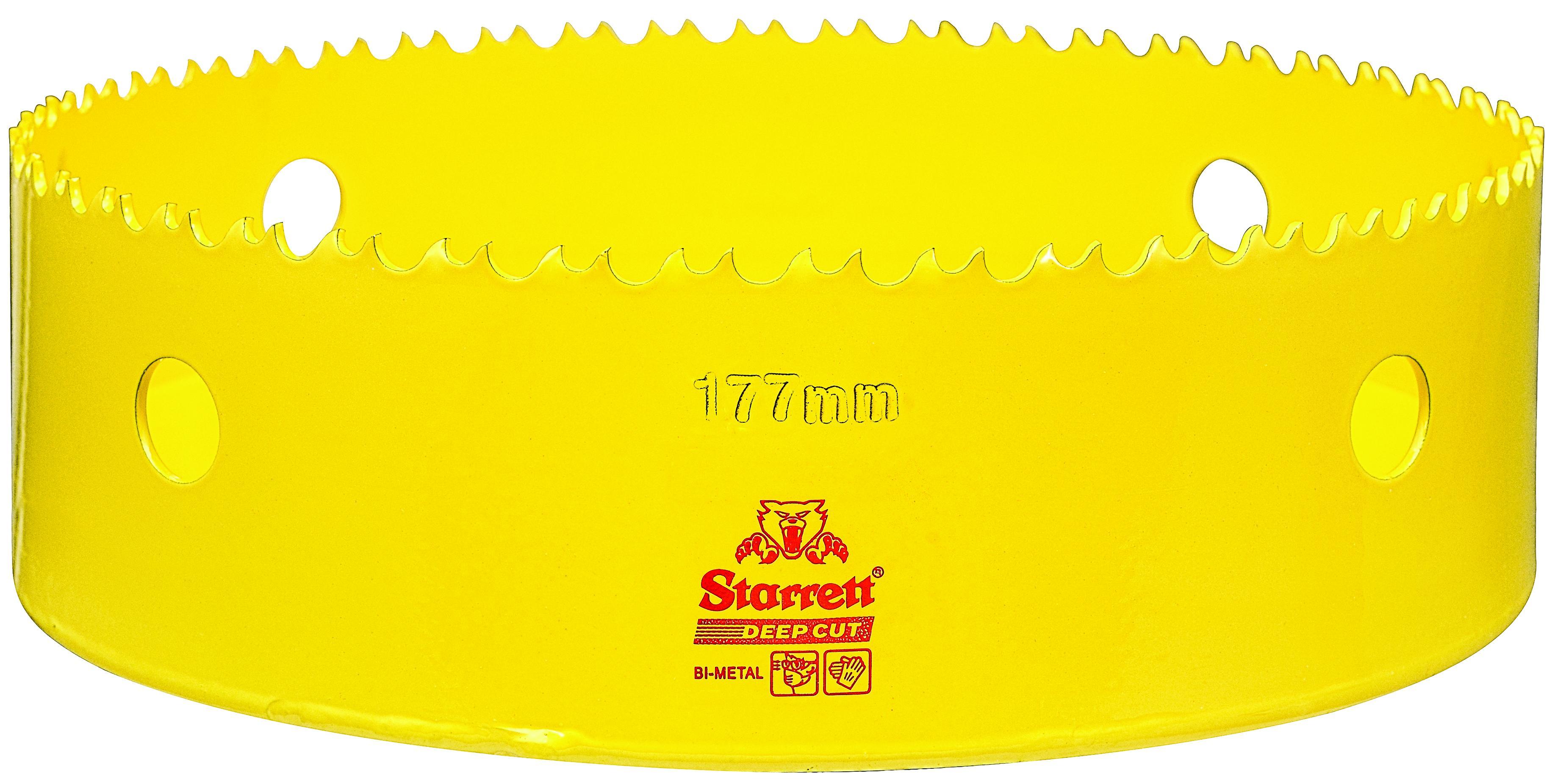Starrett&reg; DCH177M-G Global Series&reg; Bi-Metal Deep Cut Dual Pitch Hole Saw, 177 mm Dia, 2 in D Cutting, HSS Cutting Edge, 5/8-18 Arbor